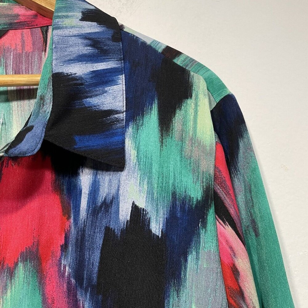 Investments Womens 1X Paige Everyday Popover Watercolor Blouse NWT Office Artsy - Picture 3 of 11